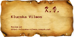 Klucska Vilmos névjegykártya